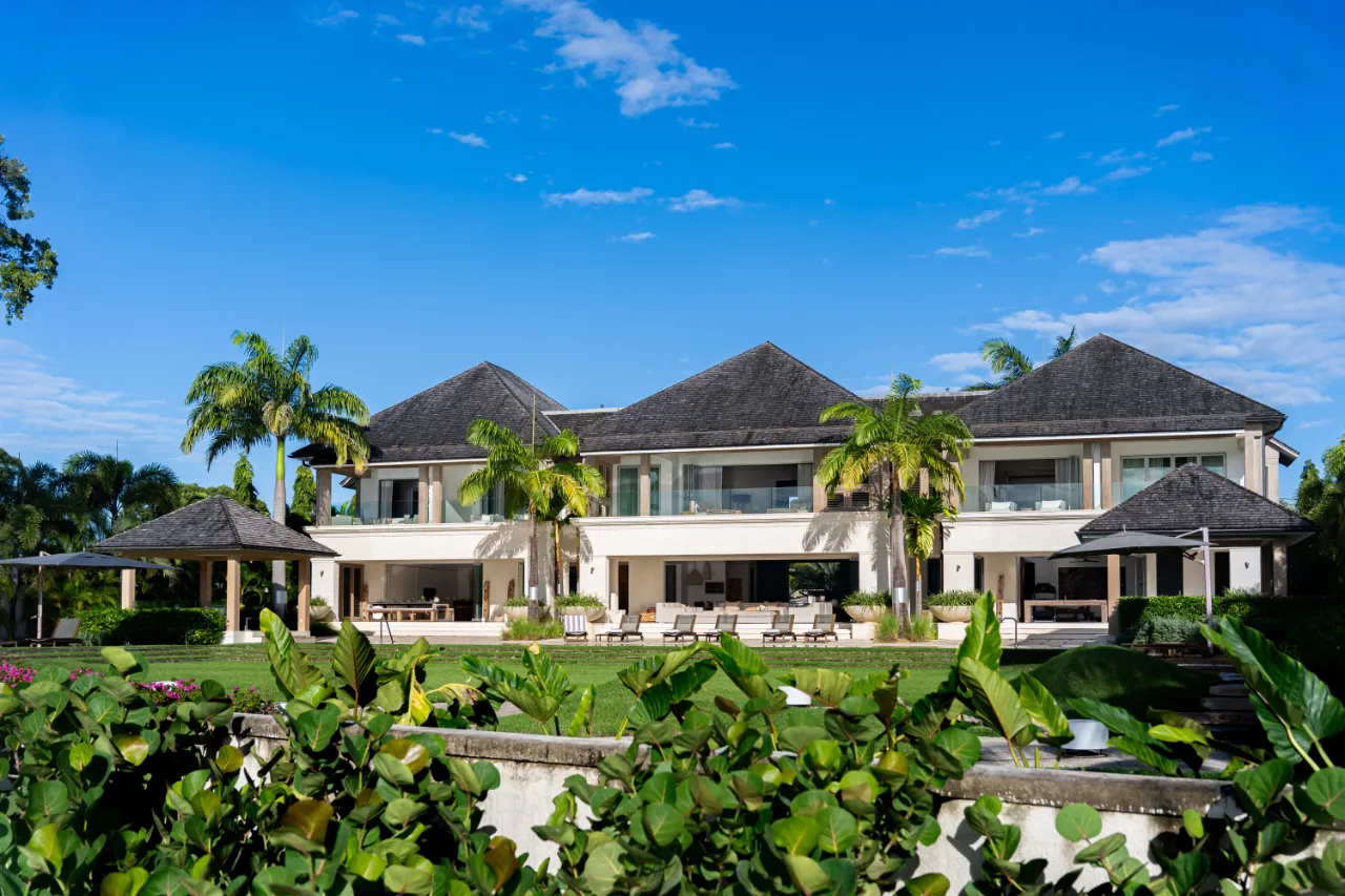 Beach House villa in Barbados, Godings Beach House view from the beach.